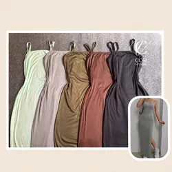 Vestido de tirantes largo abierto al lado) varios colores disponibles