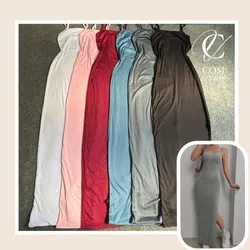 Vestido de tirantes largo abierto al lado) varios colores disponibles