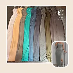 Vestido de tirantes largo abierto al lado) varios colores disponibles 