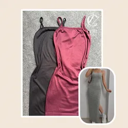 Vestido de tirantes largo abierto al lado) varios colores disponibles 