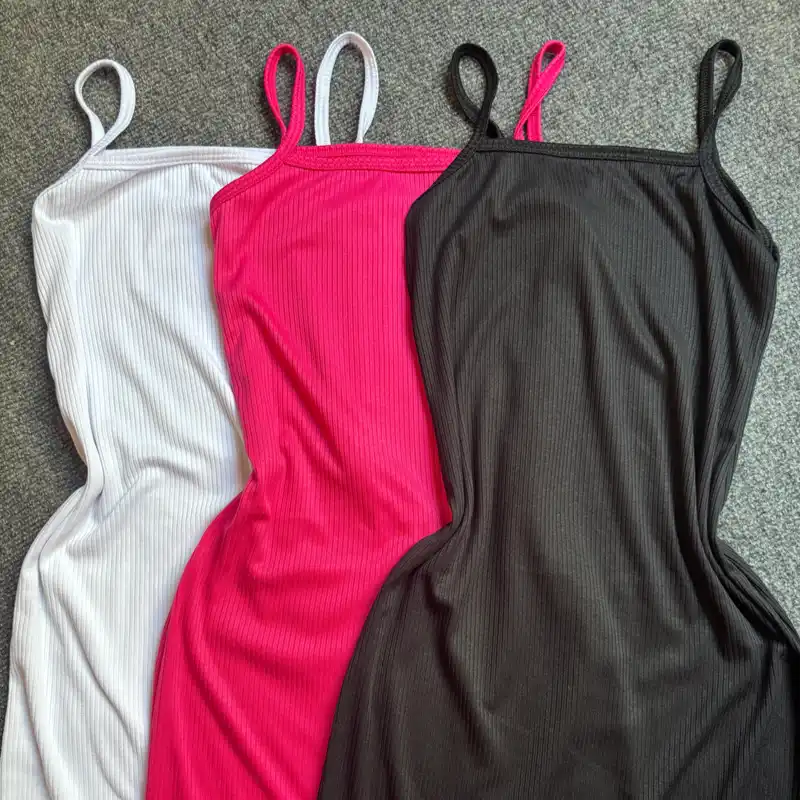 Vestido de tirantes largo abierto al lado) varios colores disponibles