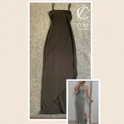 Vestido de tirantes largo abierto al lado) varios colores disponibles 