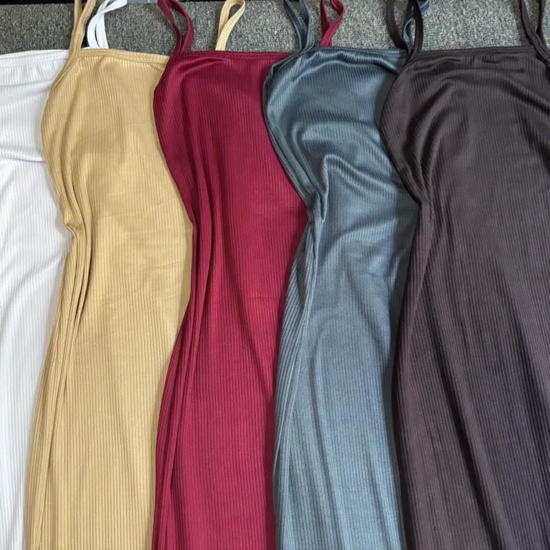 Vestido de tirantes largo/cerrado (tela de espagueti) disponibles varios colores 