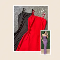 Vestido de tirantes largo/cerrado (tela algodón ) disponibles varios colores