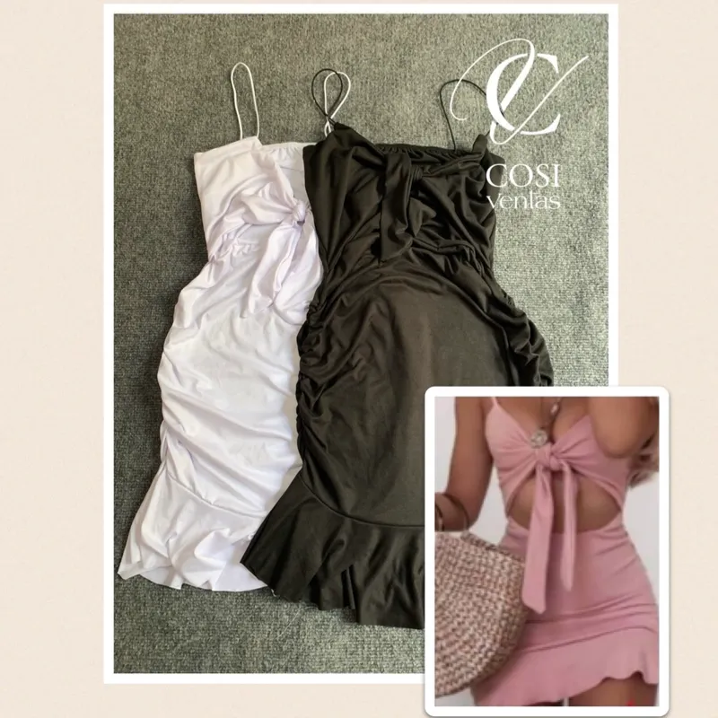 Vestido de tirantes y lazo delantero 