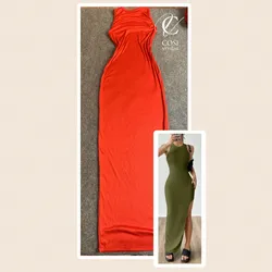 Vestido desmangado largo con abertura (varios colores)