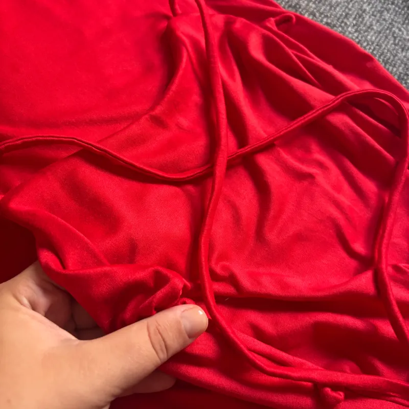 Vestido largo de espalda descubierta cruzada ♥️rojo 