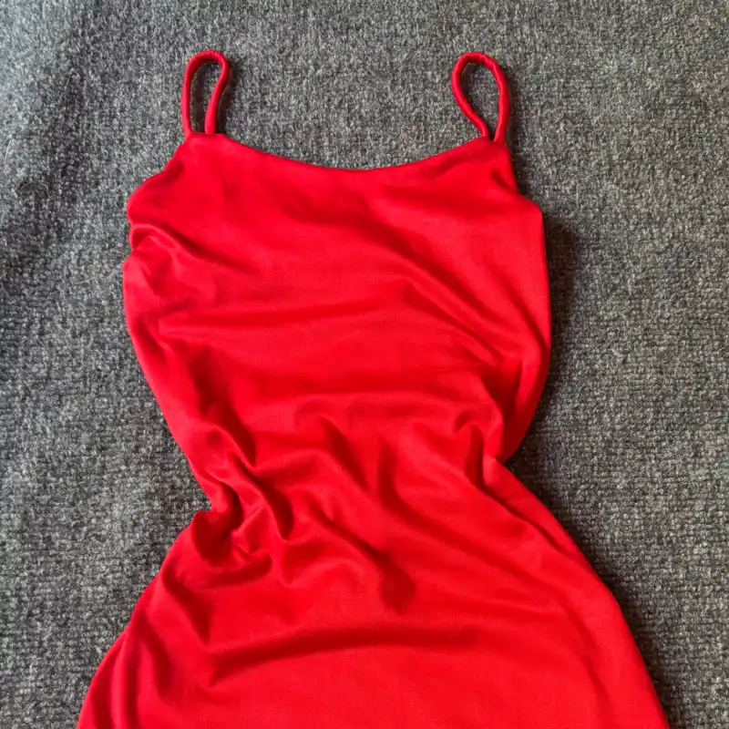 Vestido largo de espalda descubierta cruzada ♥️rojo 