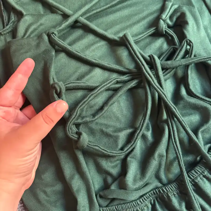 Vestido largo de espalda descubierta cruzada 💚verde 