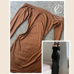 Vestido ranglan en carmelita oscuro 