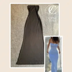 Vestido top sin tirantes (largo) cerrado completo