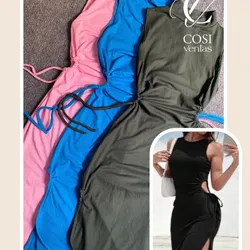 Vestidos abiertos a los lados (tela espagueti )
