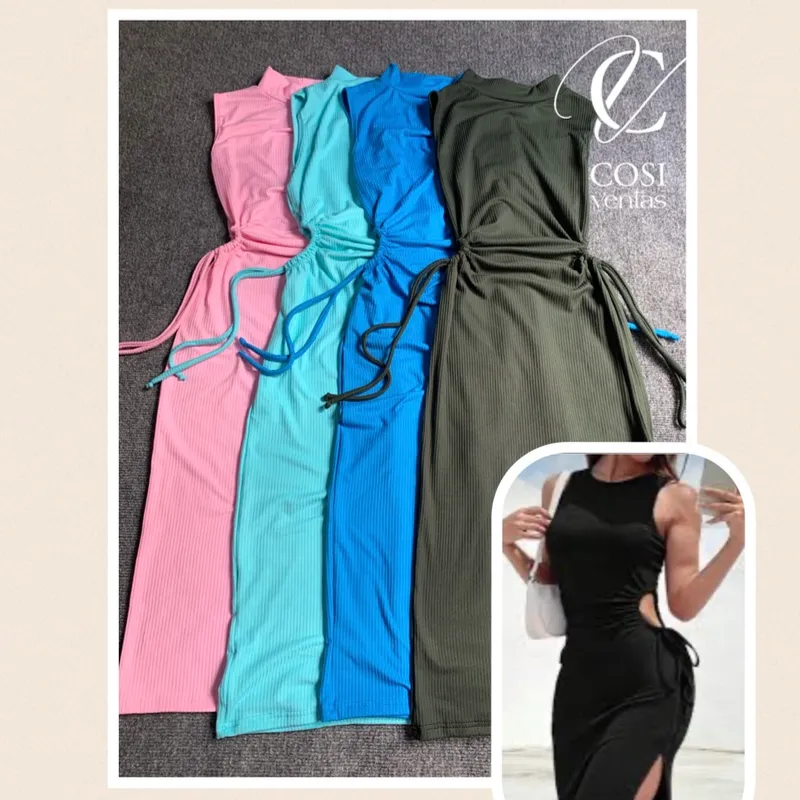 Vestidos abiertos a los lados (tela espagueti )