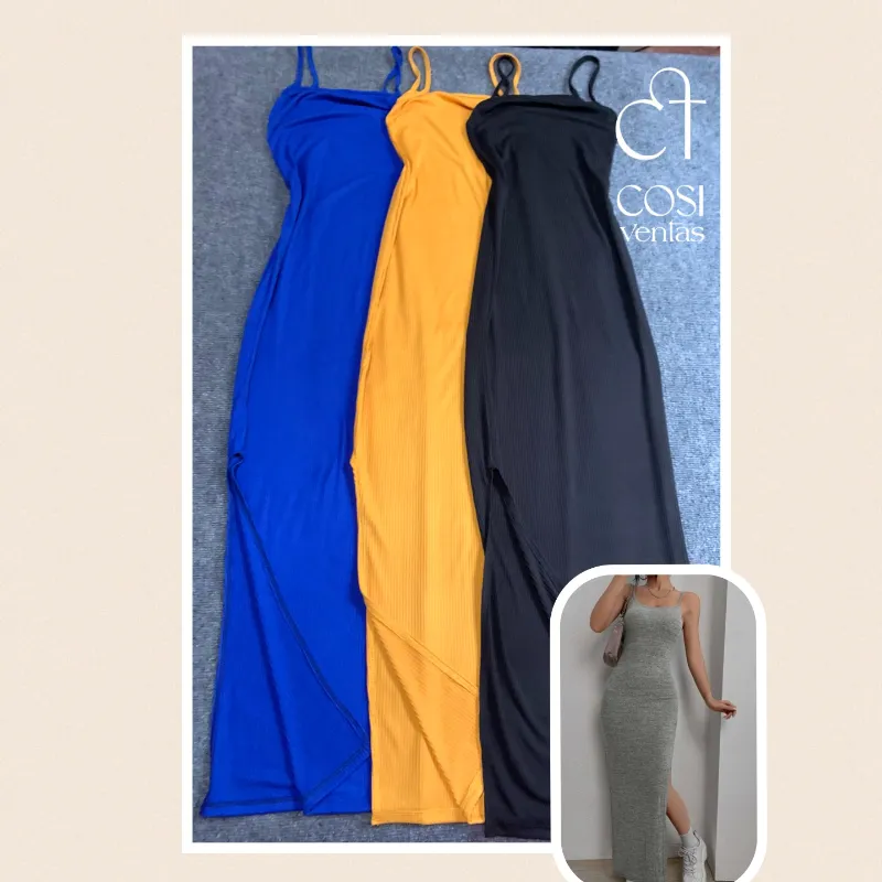 Vestidos de tirantes (LARGO) tela espagueti 
