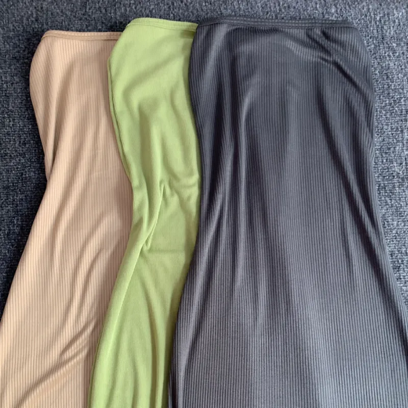 Vestidos largos con abertura/ strapless (tela espagueti) 