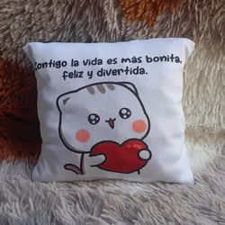 Cojín blanco pequeño