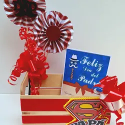 02 CAJA DE MADERA PARA PAPÁ ROJA