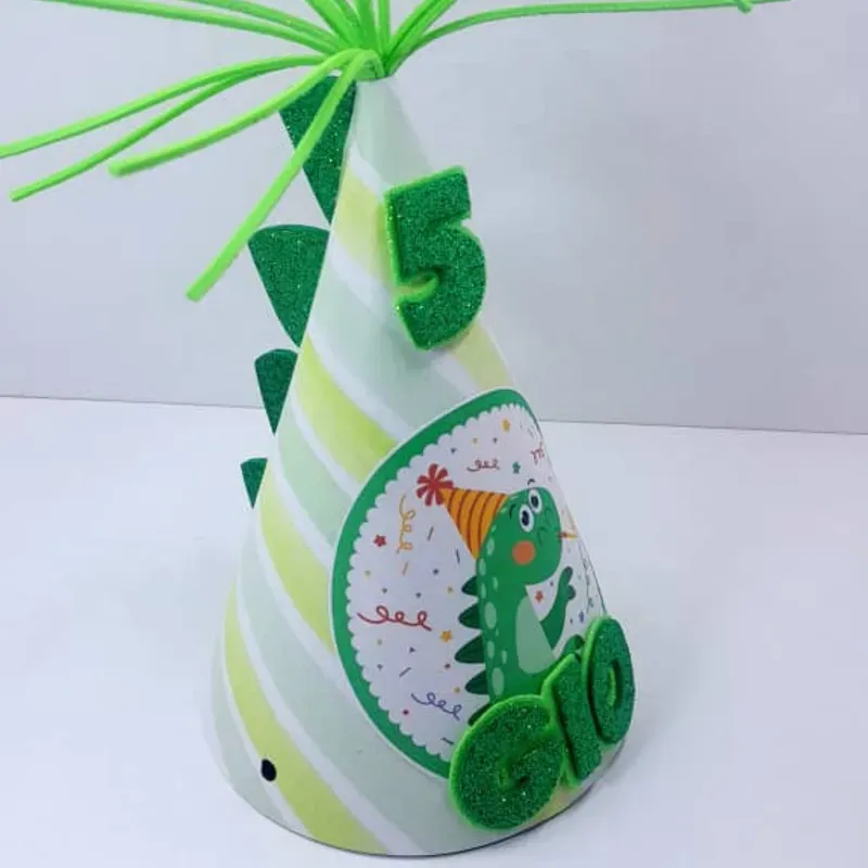 02 GORRO CUMPLEAÑERO DINOSAURIO