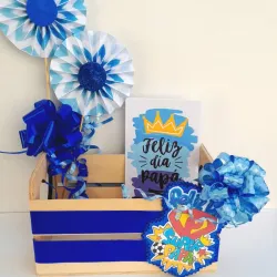 03 CAJA DE MADERA PARA PAPÁ AZUL