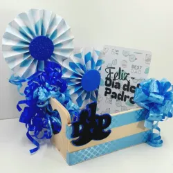 05 CAJA DE MADERA MINI PARA PAPÁ AZUL