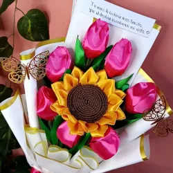 Ramo tulipanes y girasol