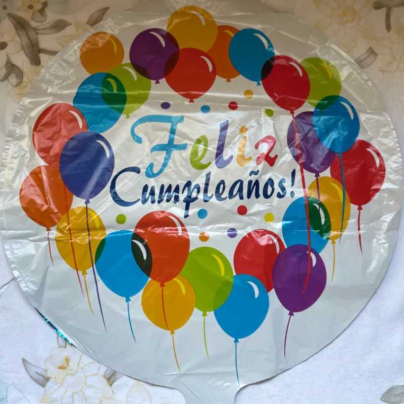 Globo redondo blanco Feliz Cumple