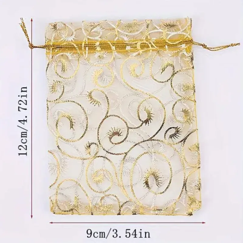 Bolsa de organza, dorada