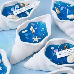 Caracol de yeso. Para plantas artificiales o para velas (no incluidas)