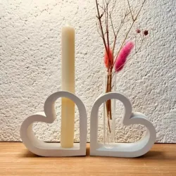 Corazón minimalista. Para plantas artificiales o para velas (no incluidas)