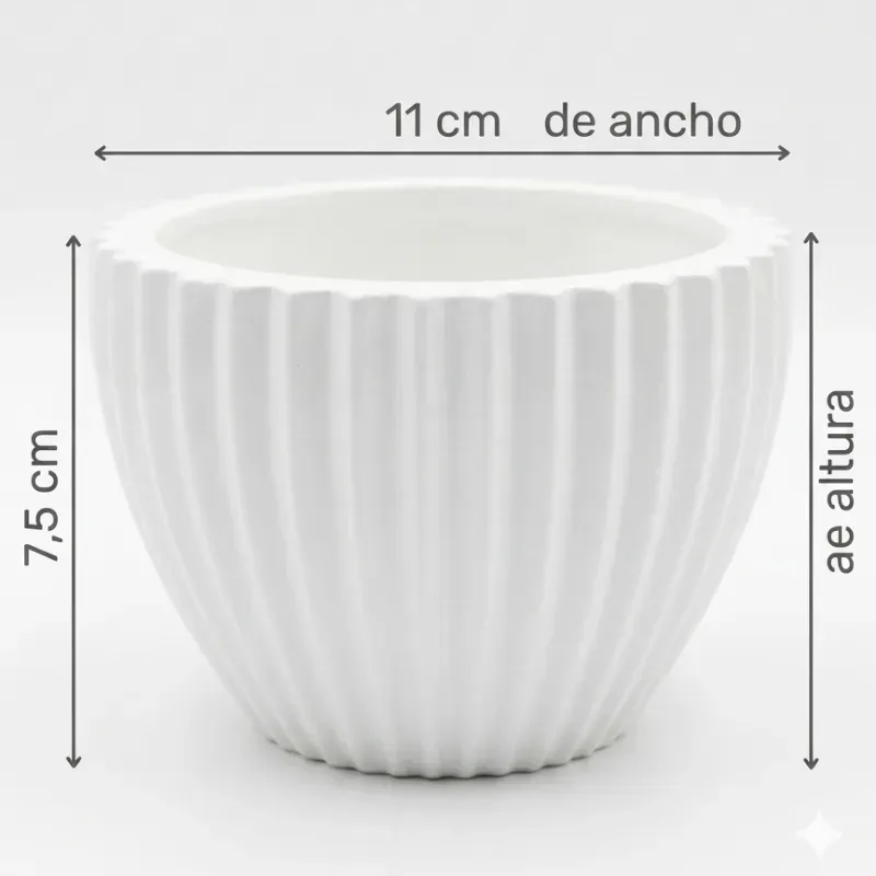 Elegante maceta cónica con diseño a rayas