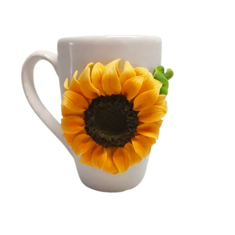 Jarra grande decorarda con girasol en porcelana fria 🌻 