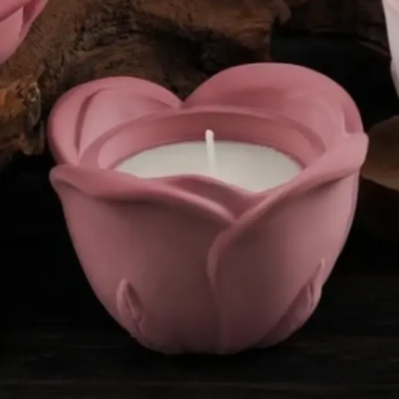 Maceta de yeso con diseño de Rosa