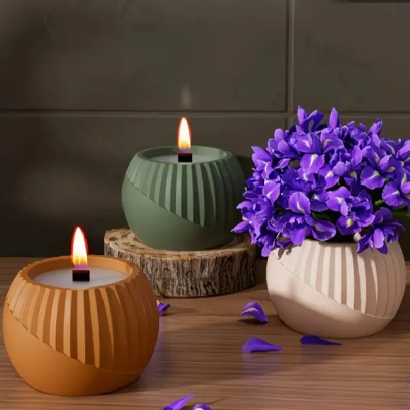 Maceta de yeso de estilo nórdico. Para plantas artificiales o para velas (noincluidas)