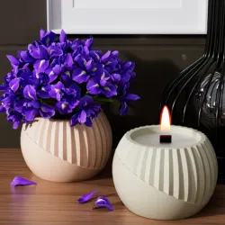 Maceta de yeso de estilo nórdico. Para plantas artificiales o para velas (noincluidas)