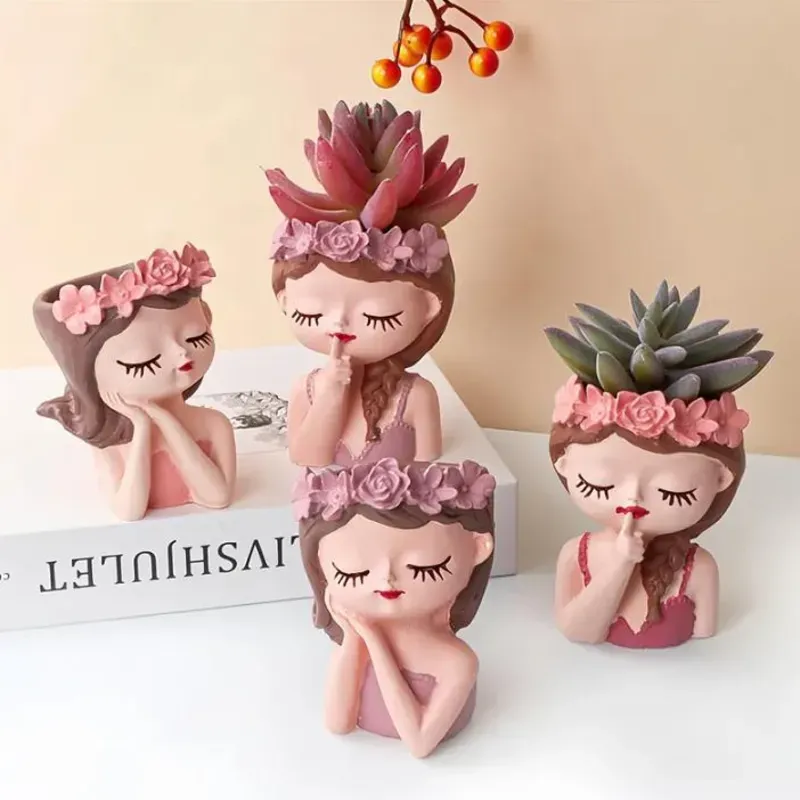 Maceta de yeso "Niña bonita"