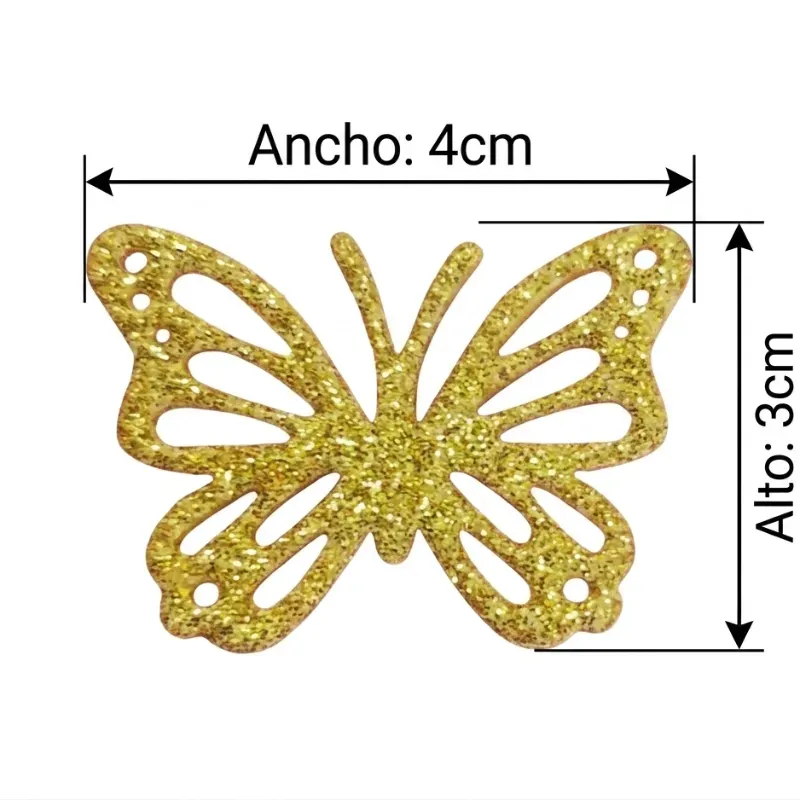 Mariposas de foamy escarchado (set de 12 piezas)