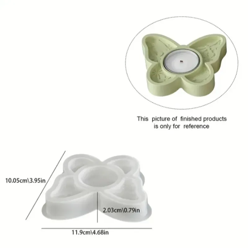 Portavelas de yeso con forma de mariposa. No incluye vela.