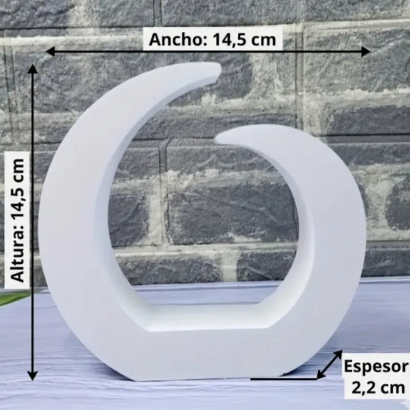 Portavelas geométrico/Figura decorativa de yeso. No incluye vela.