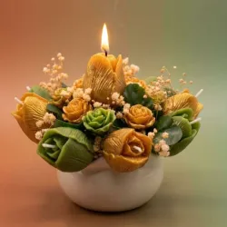 Ramo de velas. Tulipanes y mini rosas