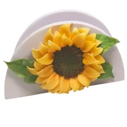 Servilletero de pvc decorado con girasol de porcelana fría 
