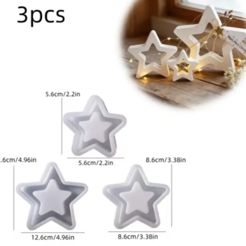 Set de tres estrellas decorativas