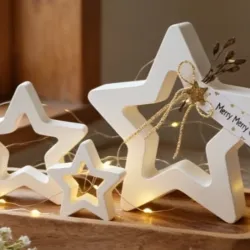 Set de tres estrellas decorativas