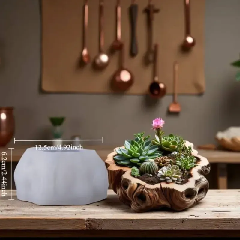 Tocón grande. Para plantas artificiales o para velas (no incluidas)