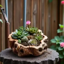 Tocón grande. Para plantas artificiales o para velas (no incluidas)