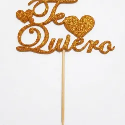 Topper Te quiero. Foamy de brillo