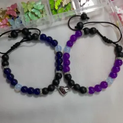 Pulseras de parejas con corazón magnético