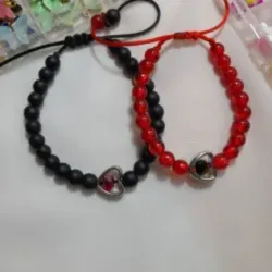Pulseras de piedra onix y cuentas de cristal