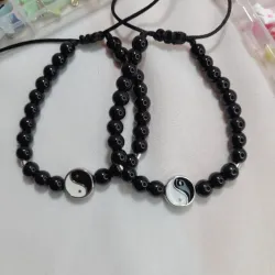 Pulseras de piedra onix y ying yang