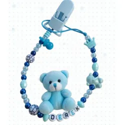 Chupetero de bebe azul celeste y azul rey 