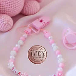 Chupetero personalizado Rosa 